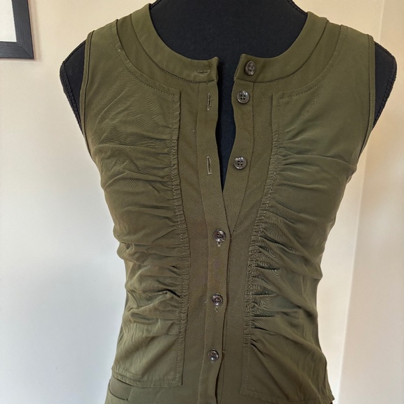Cue Olive Green Ruched Midi Dress - Picture 2 of 7